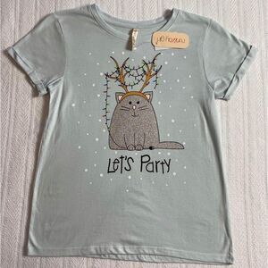 Runway Girl “Let’s Party” Christmas Kitty Top - New with Tags.